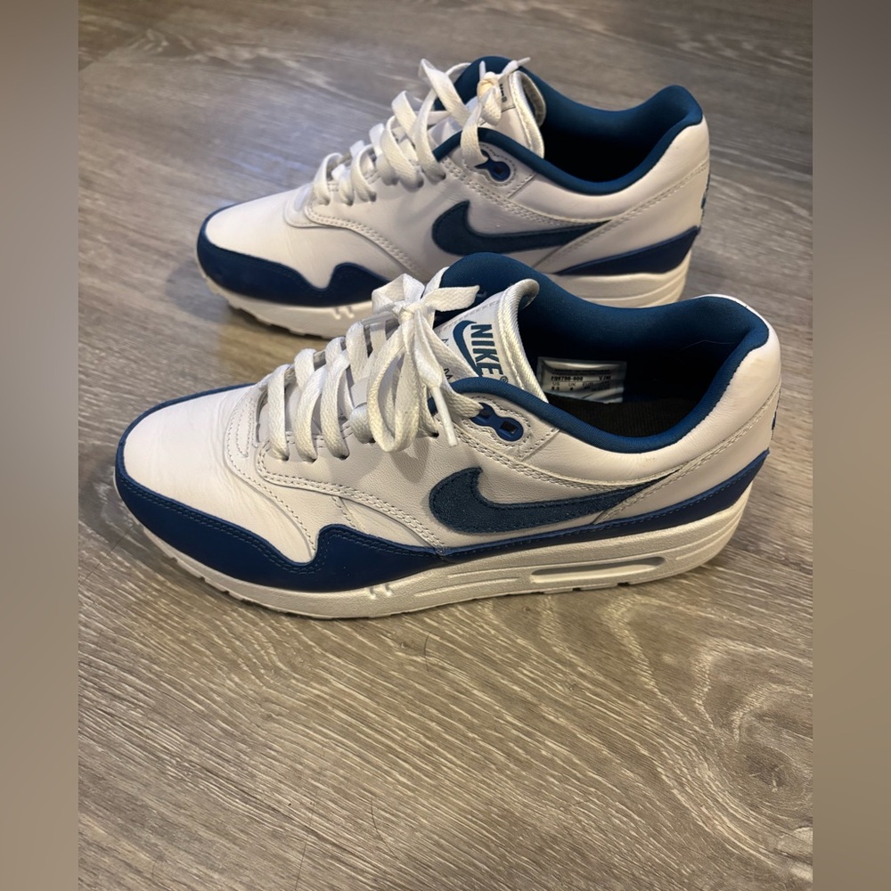 Nike Air Max Custom Designed White and Blue Sneakers